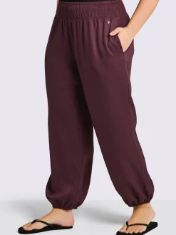 Pantalon ceinture smockée