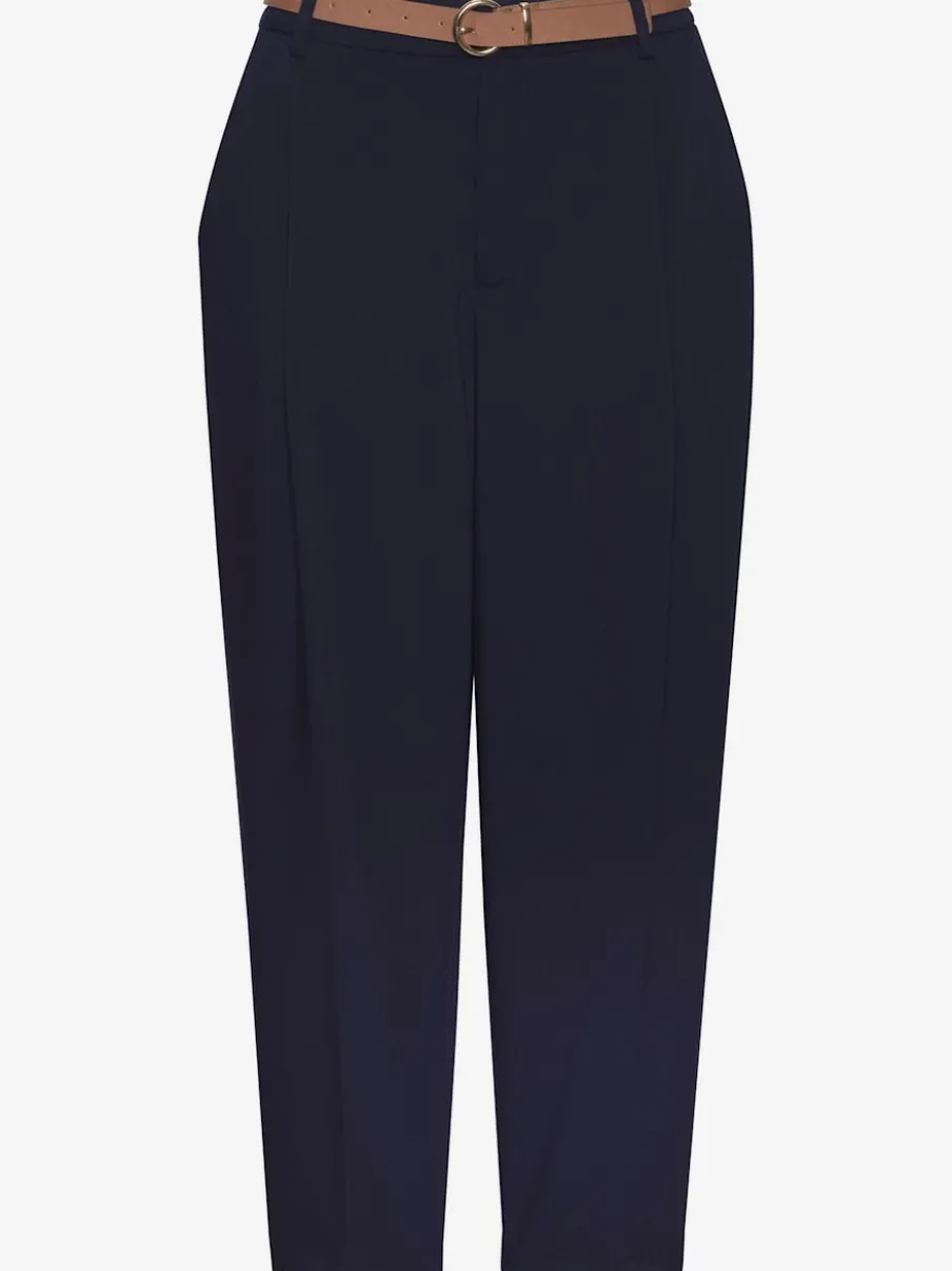 Pantalon à ceinture étroite avec poches fendues et jambes étroites