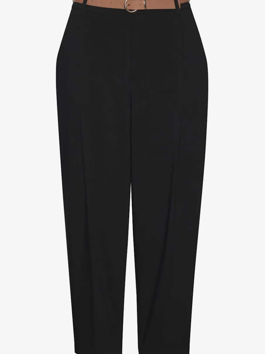 Pantalon à ceinture étroite avec poches fendues et jambes étroites