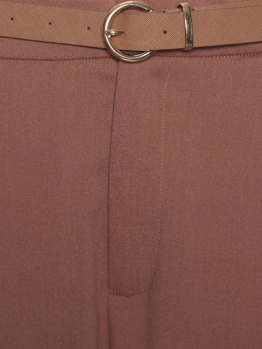 Pantalon à ceinture étroite avec poches fendues et jambes étroites