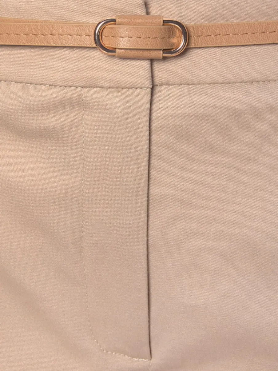 Pantalon chino décontracté avec ceinture imitation cuir et poches