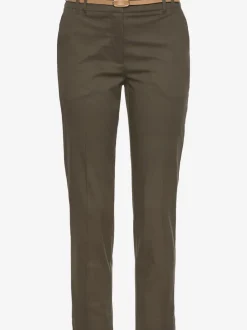 Pantalon chino décontracté avec ceinture imitation cuir et poches