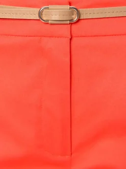 Pantalon chino décontracté avec ceinture imitation cuir et poches