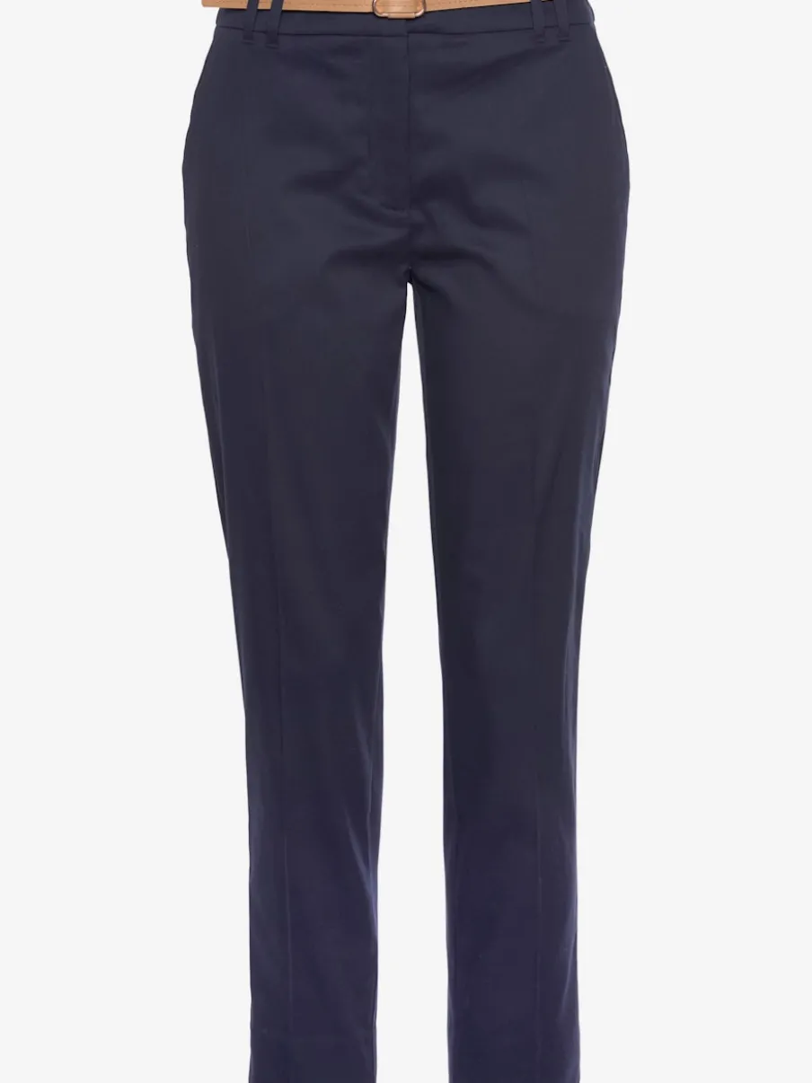 Pantalon chino décontracté avec ceinture imitation cuir et poches