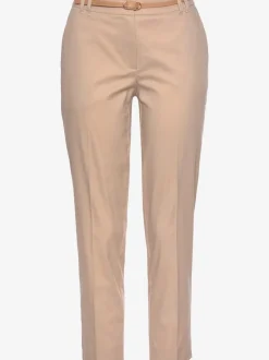 Pantalon chino décontracté avec ceinture imitation cuir et poches