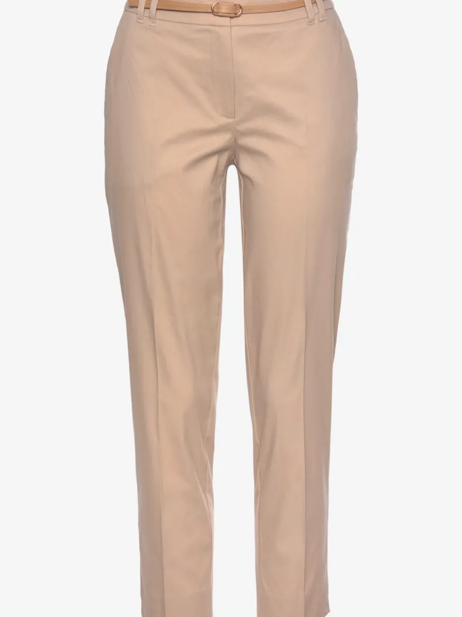 Pantalon chino décontracté avec ceinture imitation cuir et poches