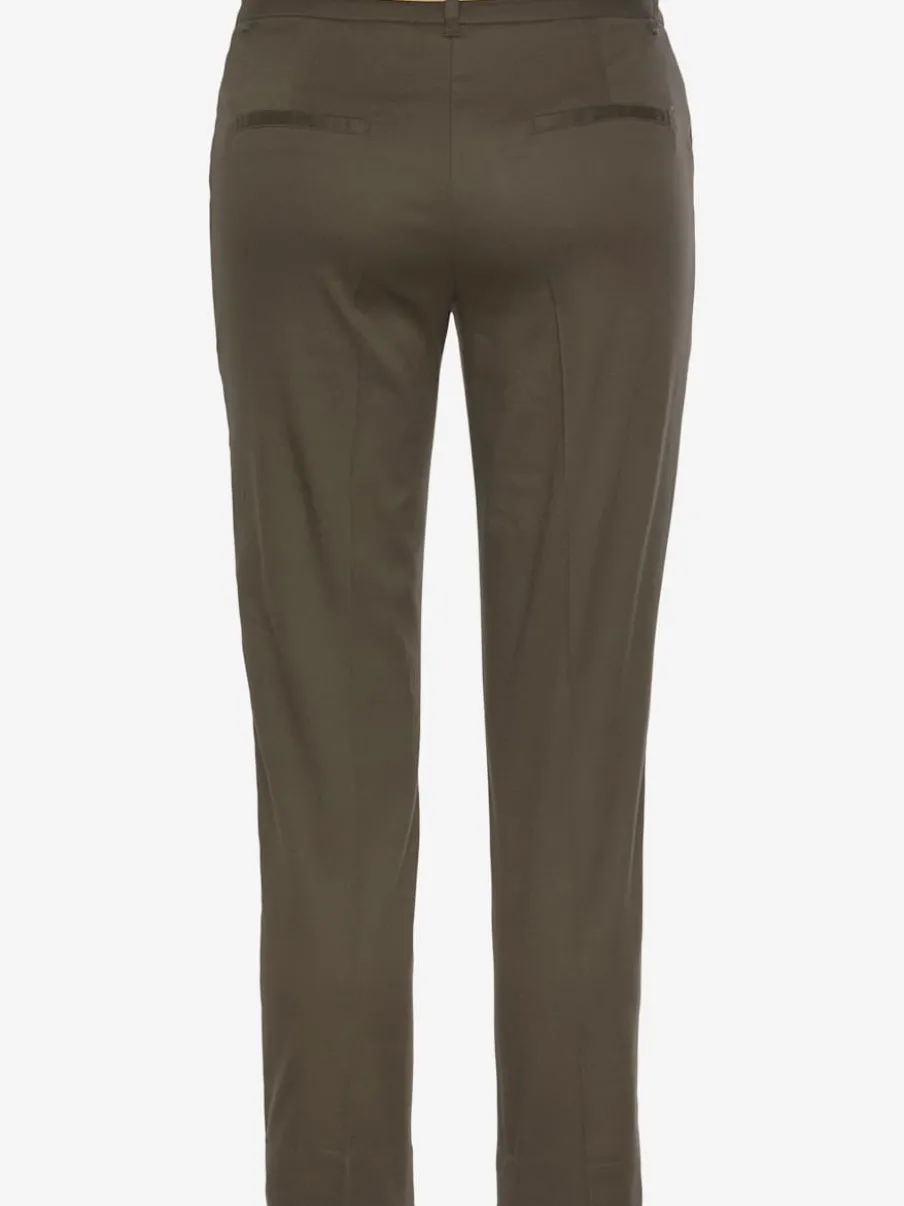 Pantalon chino décontracté avec ceinture imitation cuir et poches