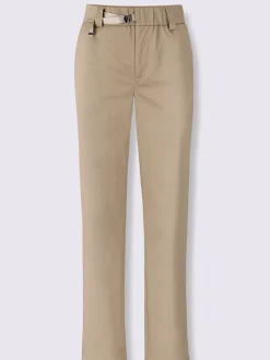 Pantalon chino en coton avec ceinture à fermeture innovante
