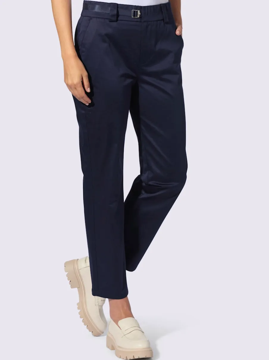 Pantalon chino en coton avec ceinture à fermeture innovante