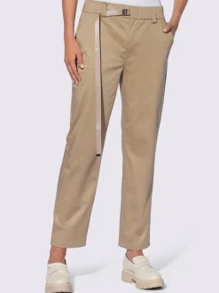 Pantalon chino en coton avec ceinture à fermeture innovante