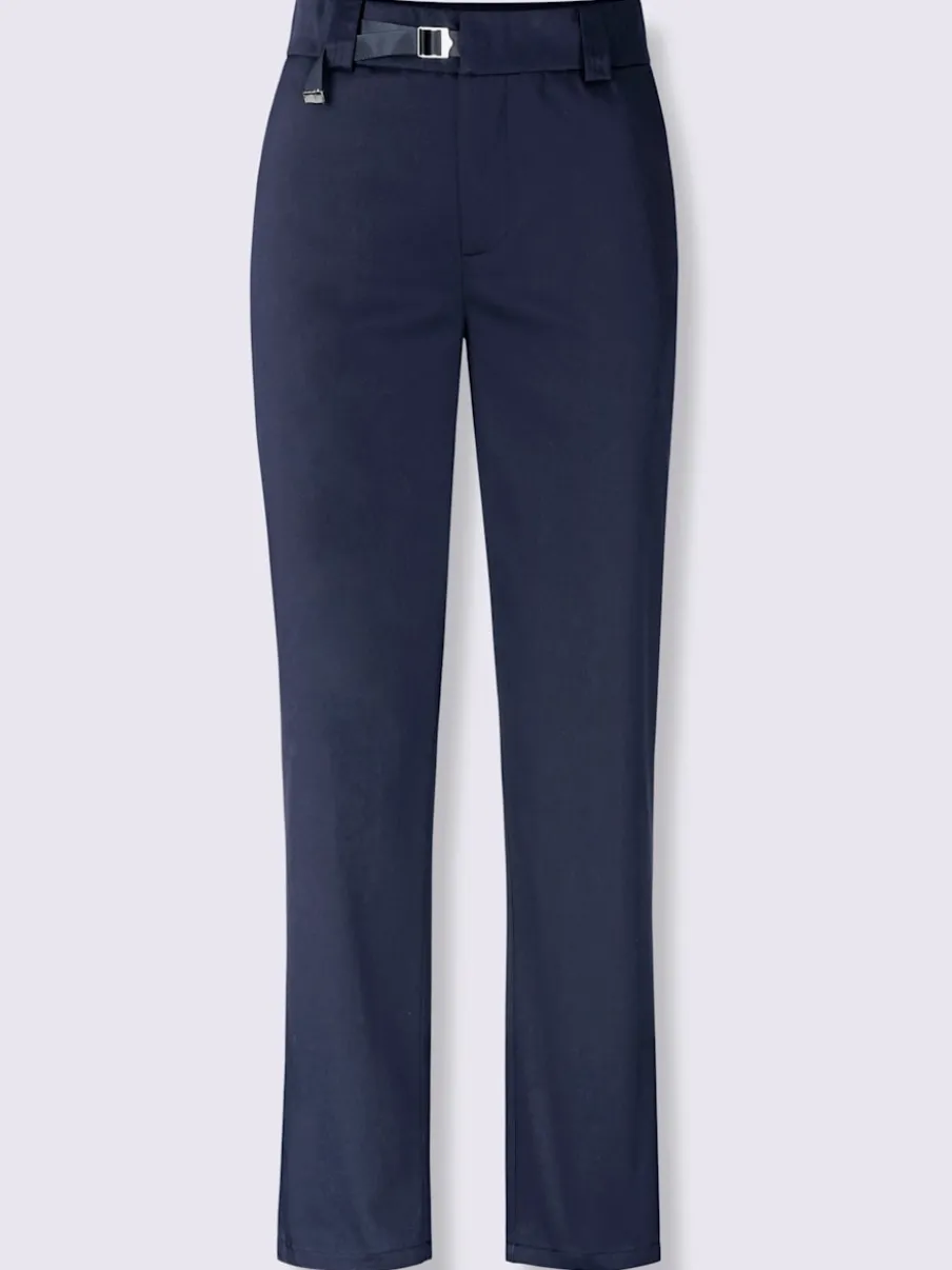 Pantalon chino en coton avec ceinture à fermeture innovante