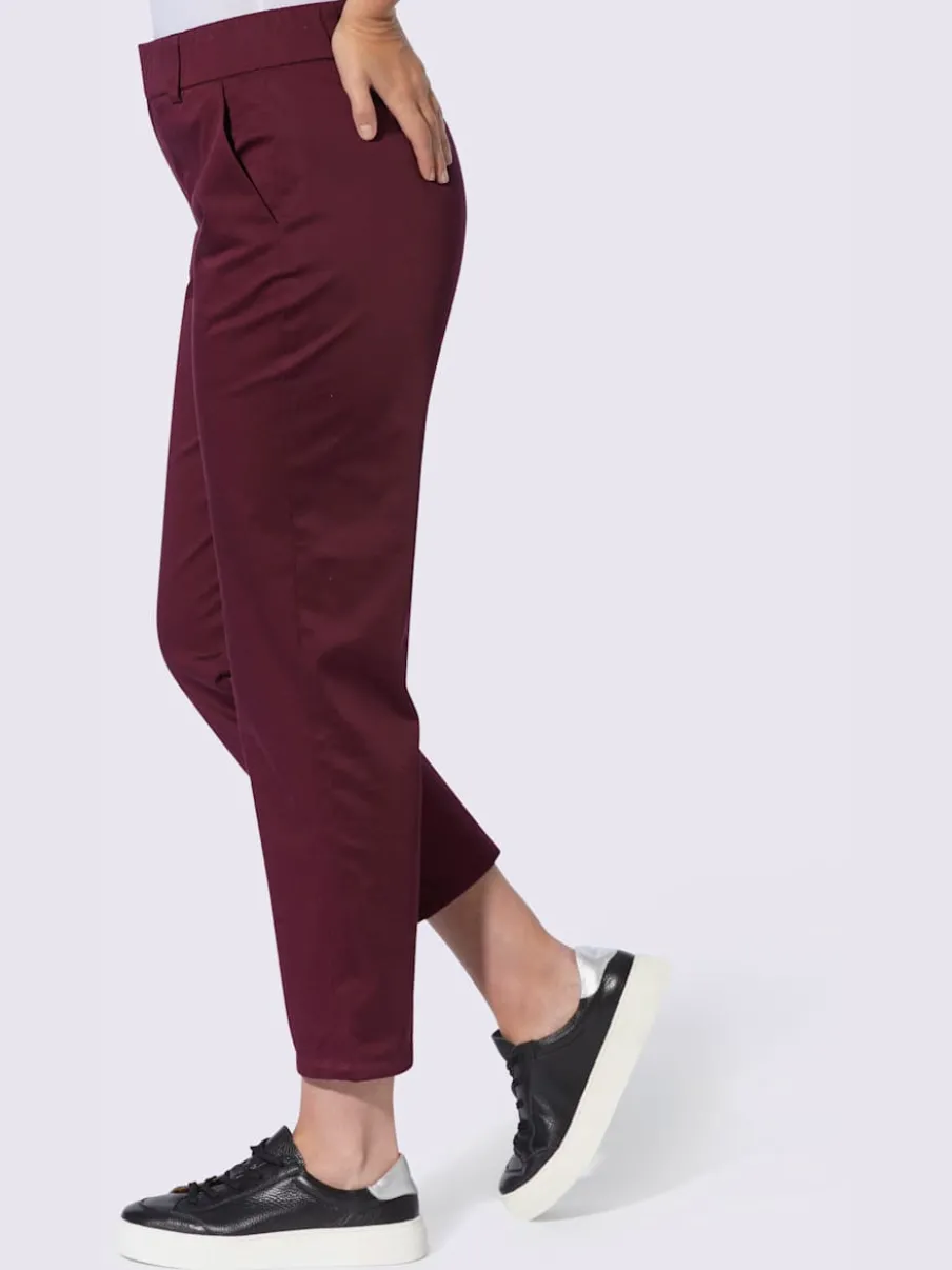 Pantalon chino en coton avec ceinture à fermeture innovante