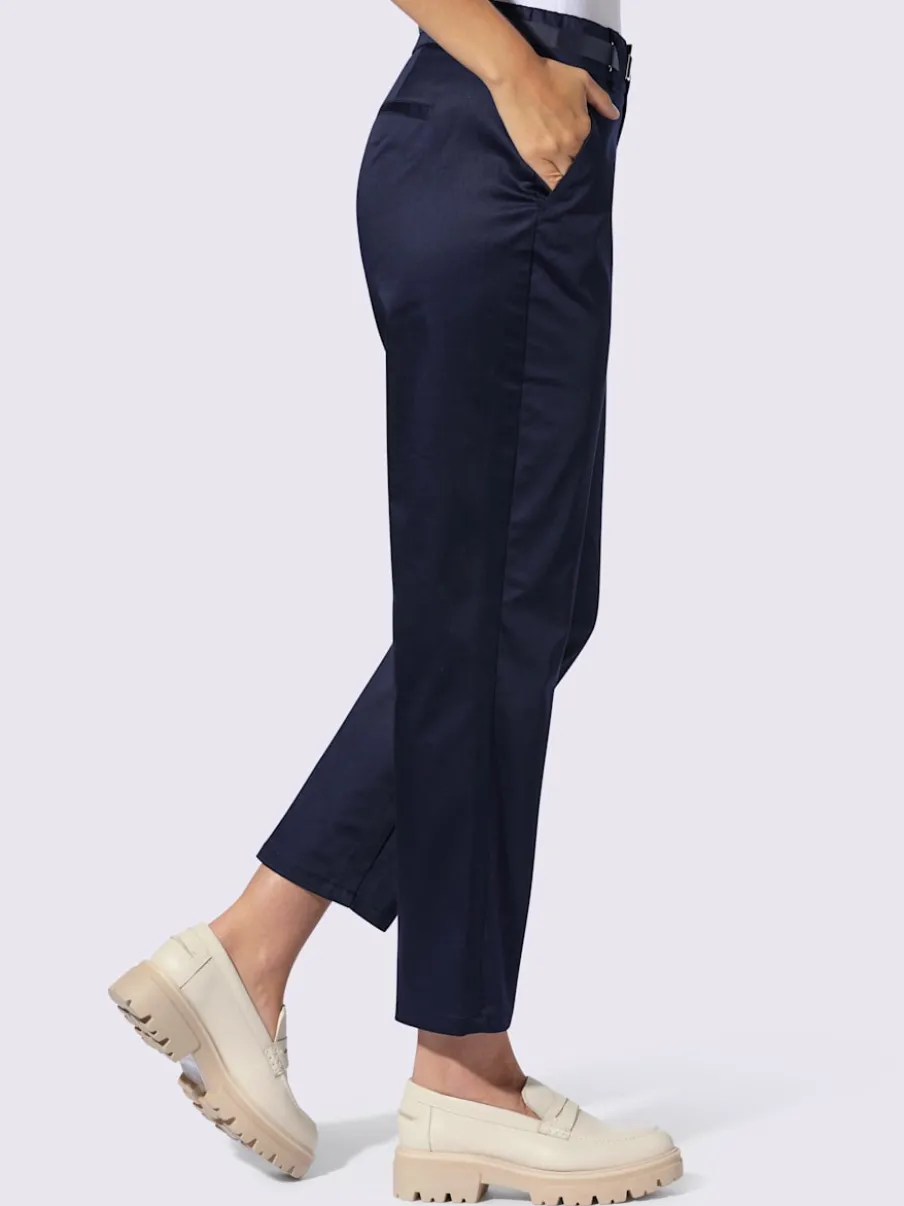 Pantalon chino en coton avec ceinture à fermeture innovante