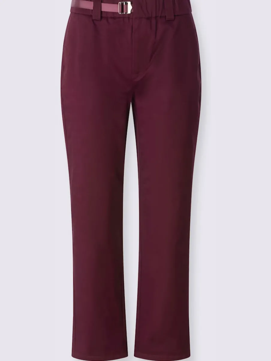 Pantalon chino en coton avec ceinture à fermeture innovante