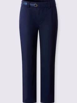 Pantalon chino en coton avec ceinture à fermeture innovante