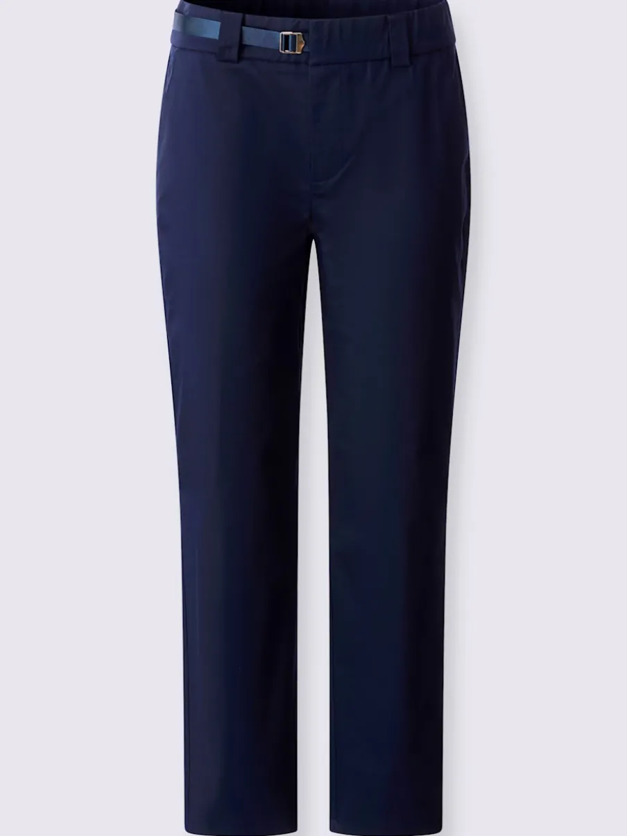 Pantalon chino en coton avec ceinture à fermeture innovante