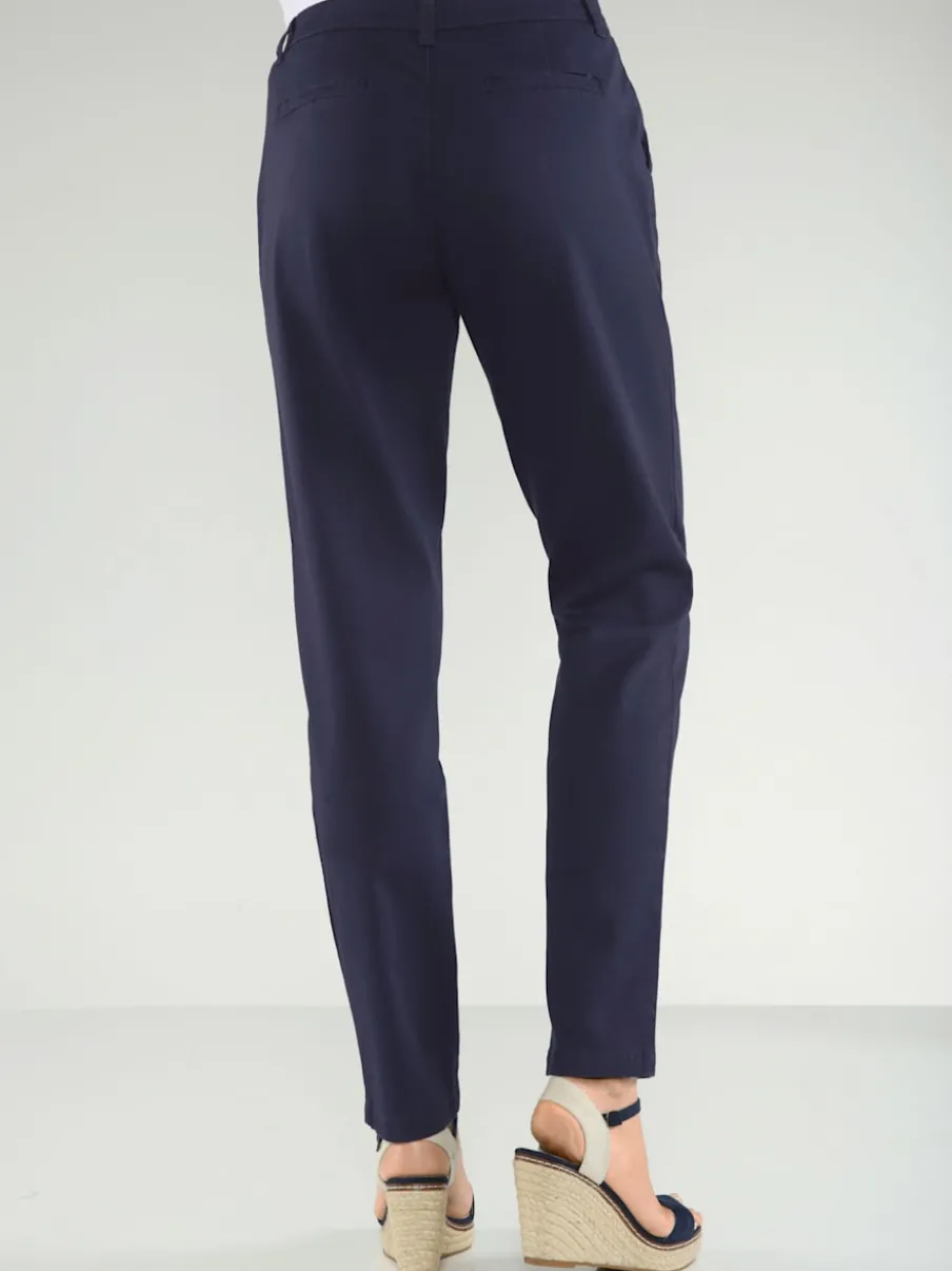 Pantalon chino en coton extensible à poches latérales