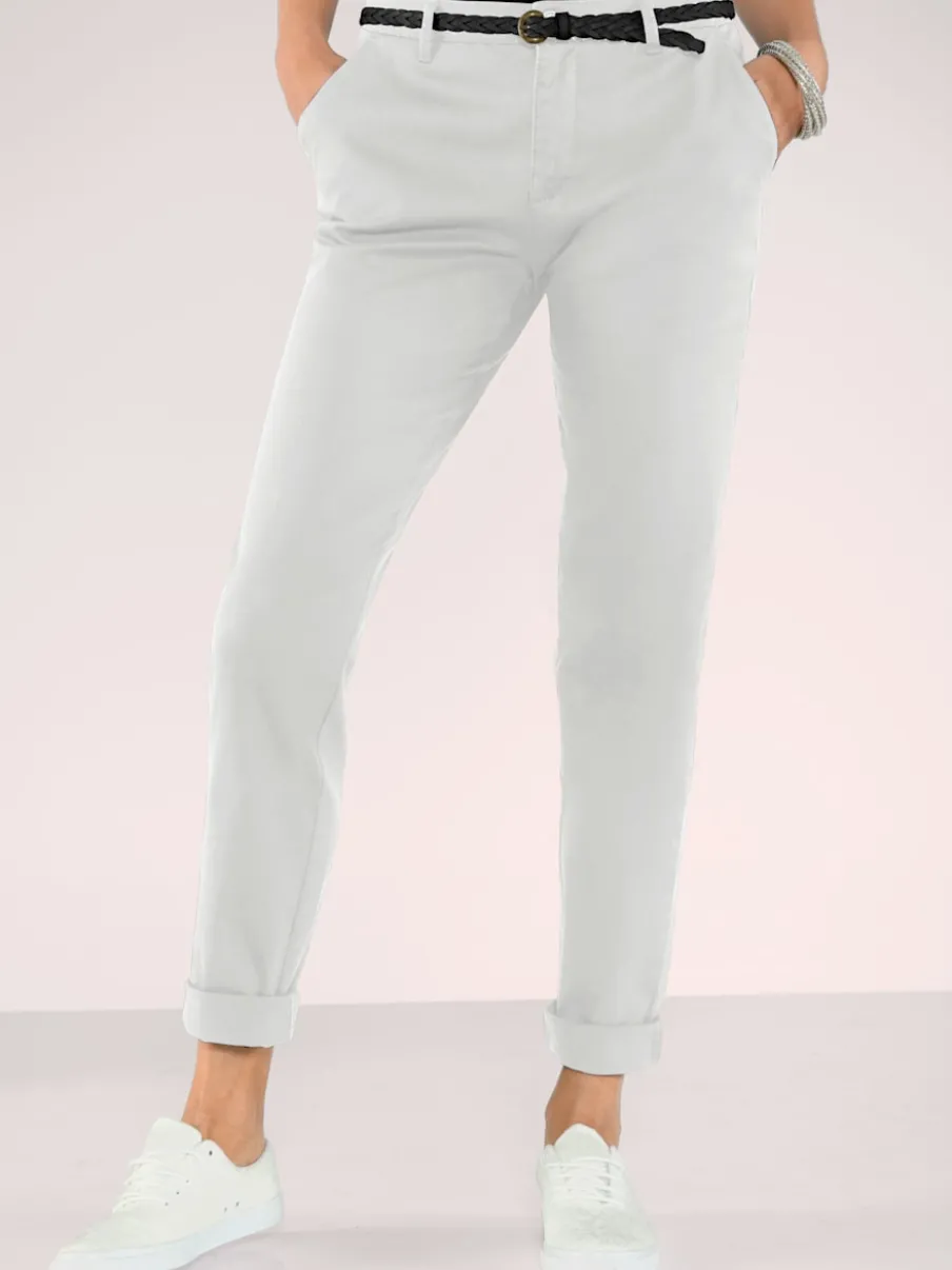 Pantalon chino en coton extensible à poches latérales