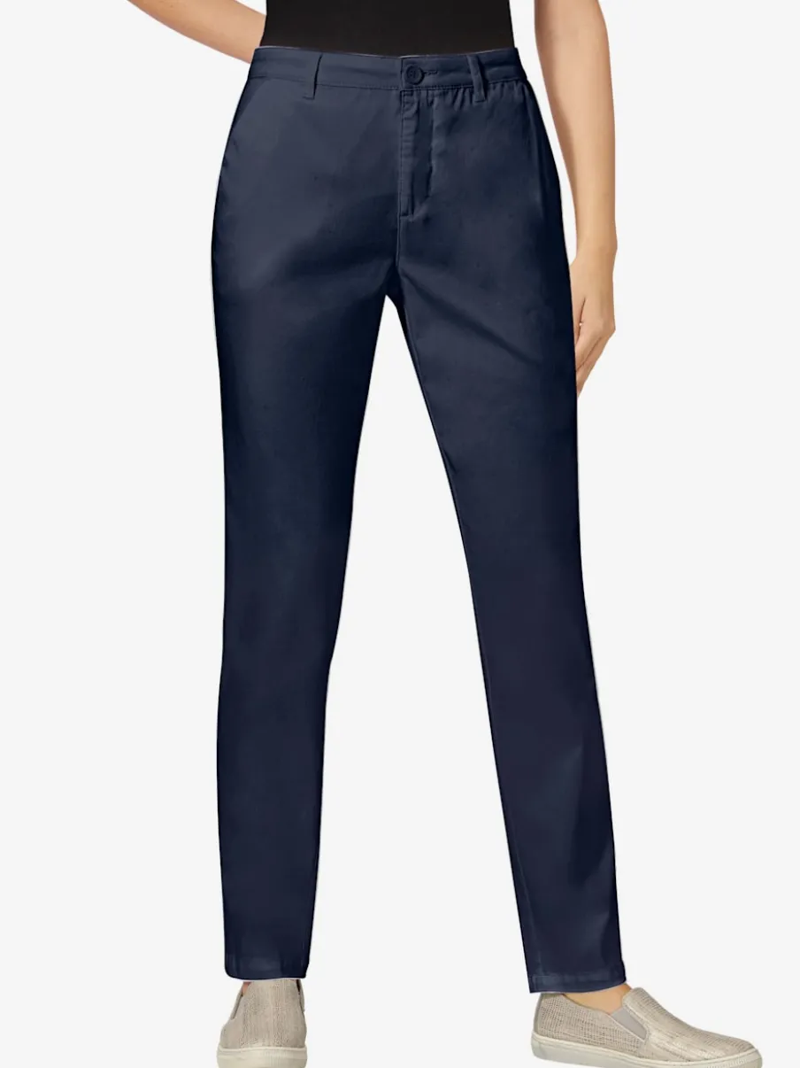 Pantalon chino en coton extensible à poches latérales