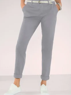 Pantalon chino en coton extensible à poches latérales