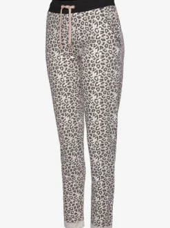 Pantalon confortable avec poches fendues et ourlet à revers