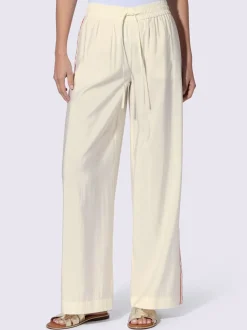 Pantalon confortable à rayures galon et ceinture élastique