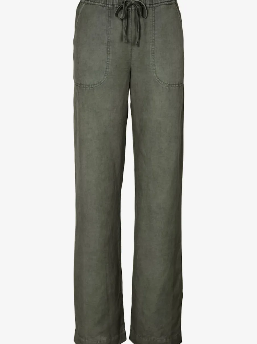 Pantalon décontracté à poches avec jambes larges