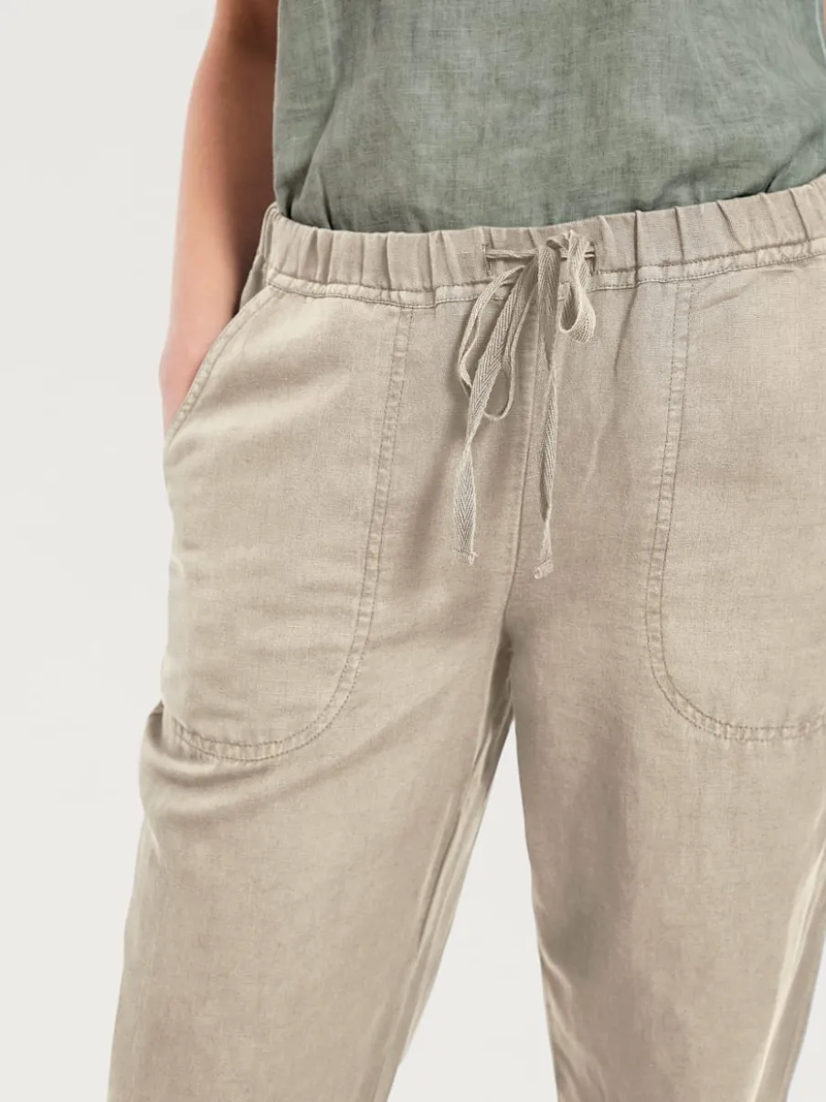 Pantalon décontracté à poches avec jambes larges