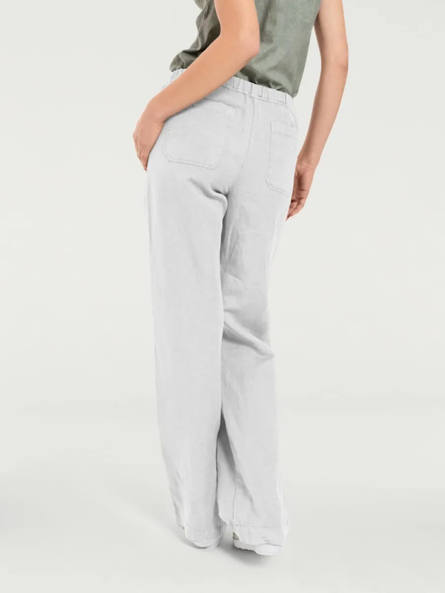 Pantalon décontracté à poches avec jambes larges