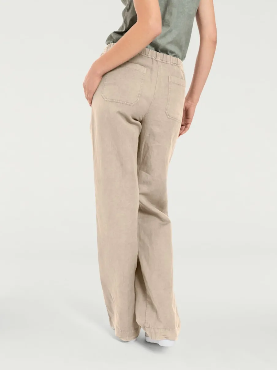 Pantalon décontracté à poches avec jambes larges