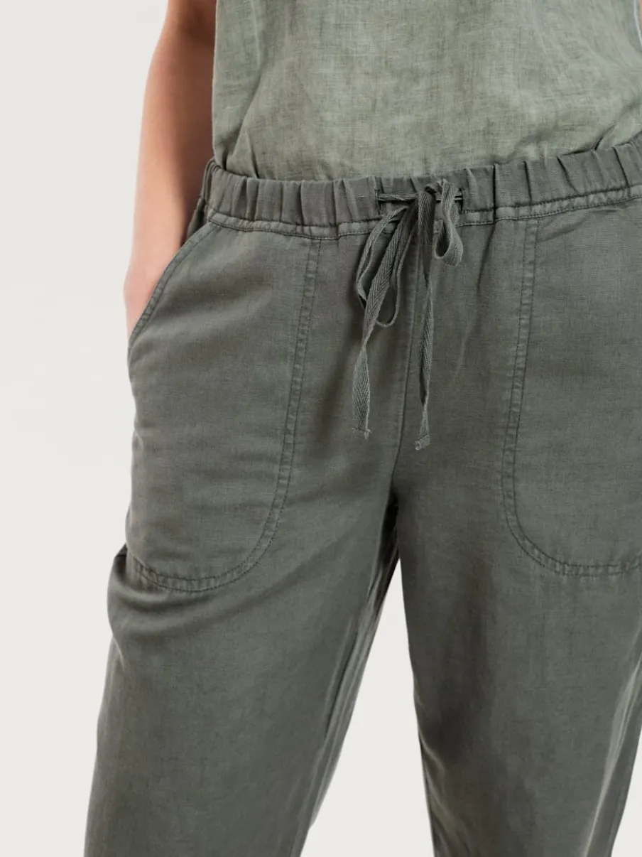 Pantalon décontracté à poches avec jambes larges