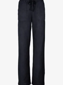 Pantalon décontracté à poches avec jambes larges