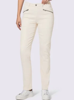 Pantalon décontracté à poches zippées en coton extensible