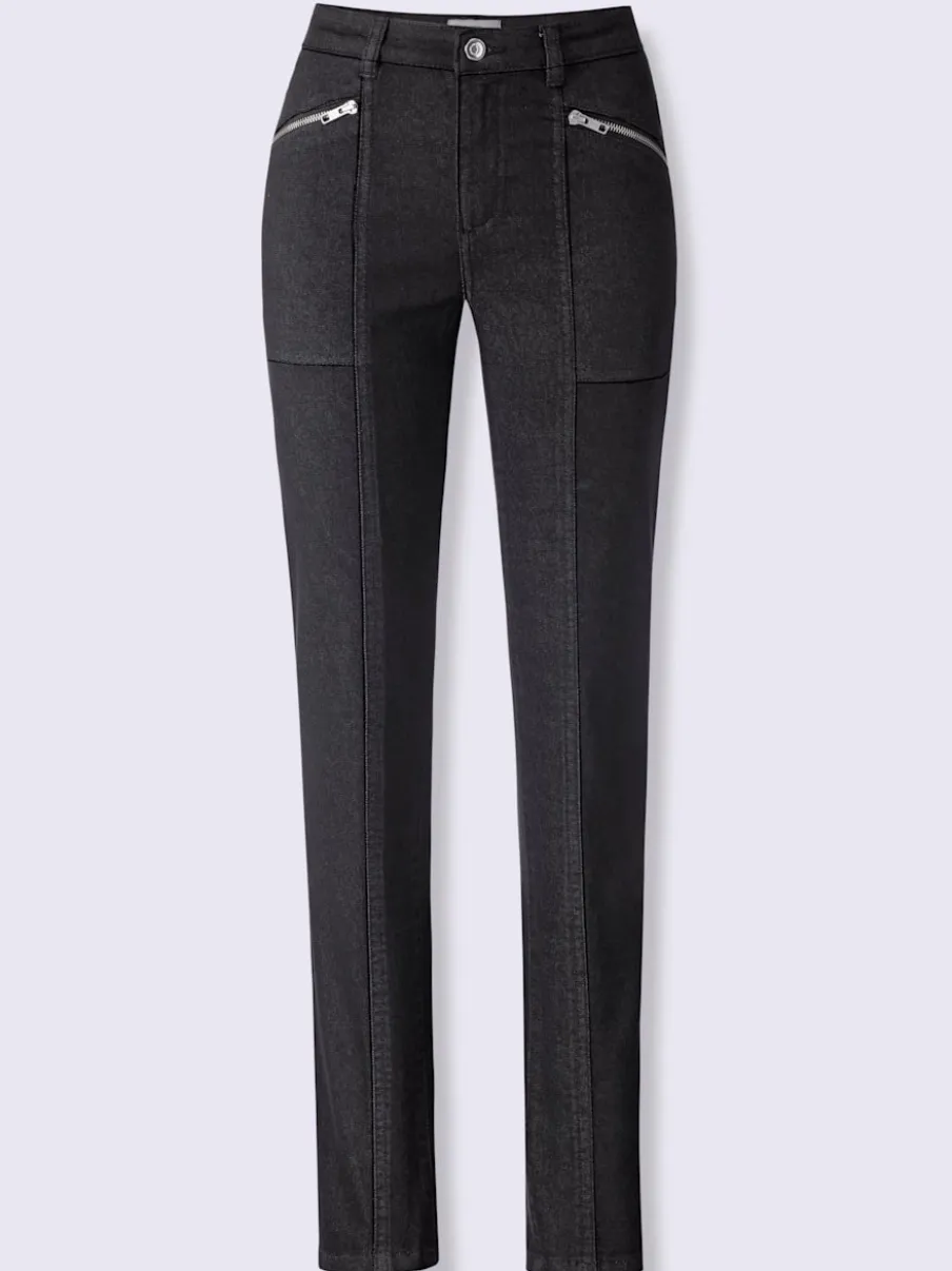 Pantalon décontracté à poches zippées en coton extensible