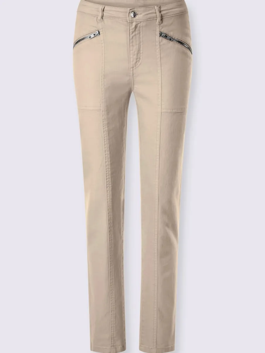 Pantalon décontracté à poches zippées en coton extensible