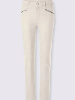 Pantalon décontracté à poches zippées en coton extensible