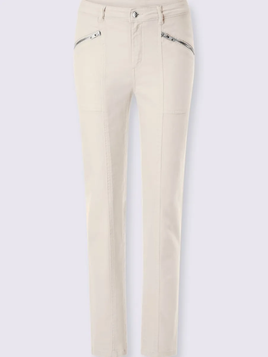 Pantalon décontracté à poches zippées en coton extensible
