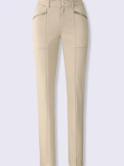 Pantalon décontracté à poches zippées en coton extensible
