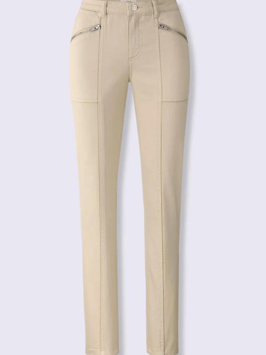 Pantalon décontracté à poches zippées en coton extensible