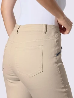 Pantalon décontracté à poches zippées en coton extensible