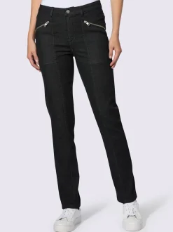 Pantalon décontracté à poches zippées en coton extensible