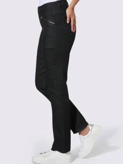 Pantalon décontracté à poches zippées en coton extensible