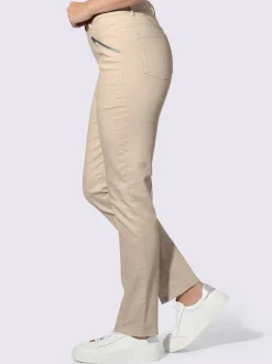 Pantalon décontracté à poches zippées en coton extensible