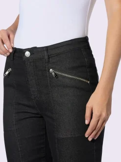 Pantalon décontracté à poches zippées en coton extensible