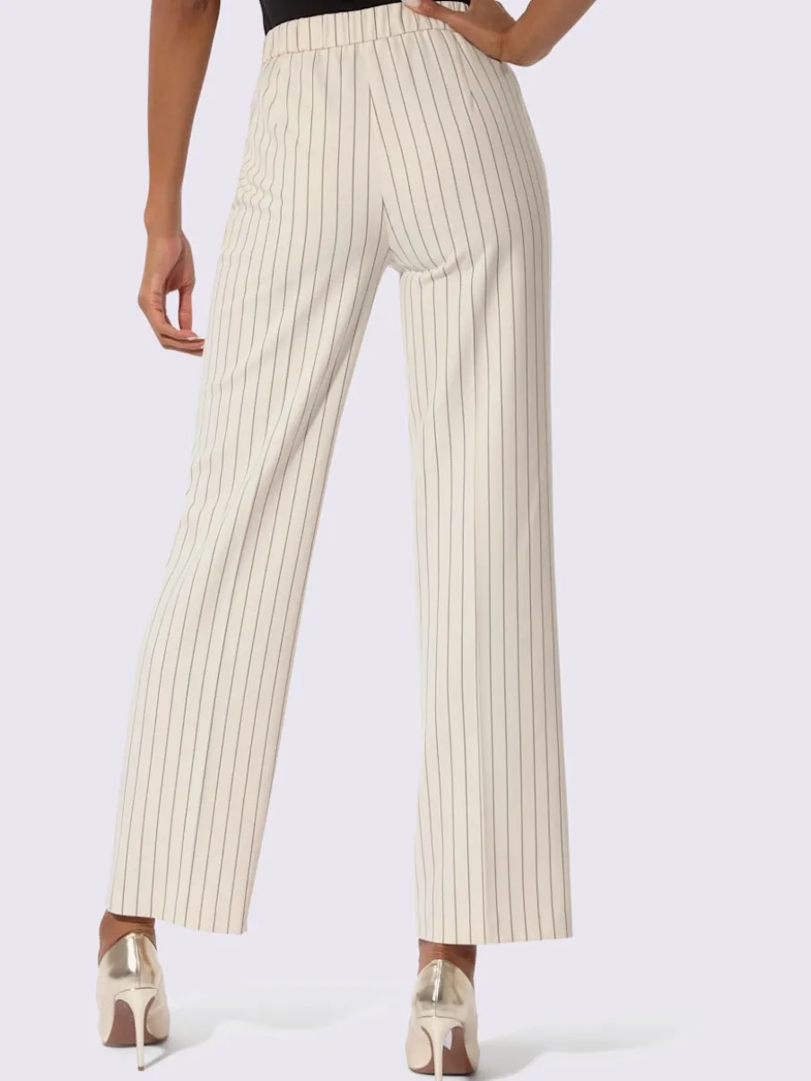 Pantalon de costume fluide avec rayures et jambes amples