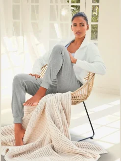 Pantalon de détente avec poches et bords-côtes extensibles