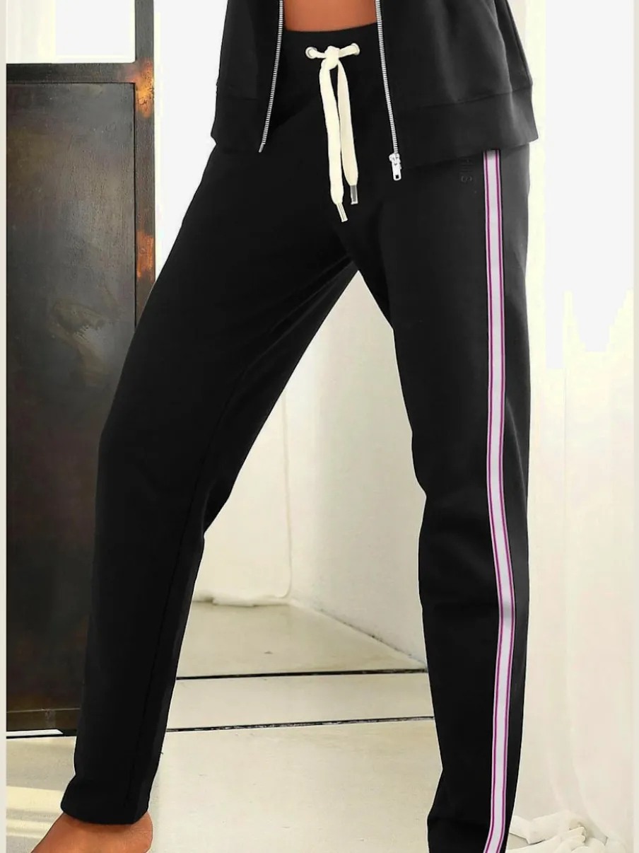 Pantalon de détente rayé avec taille élastique et poches latérales