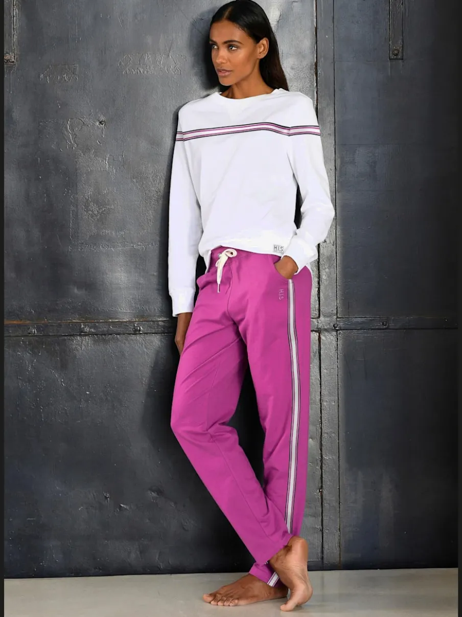 Pantalon de détente rayé avec taille élastique et poches latérales