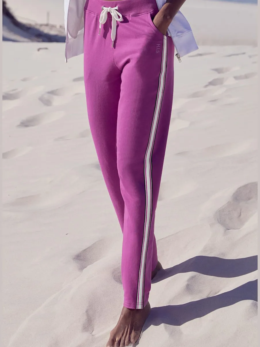 Pantalon de détente rayé avec taille élastique et poches latérales