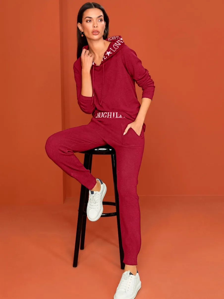Pantalon de jogging avec inscription et poches confortables